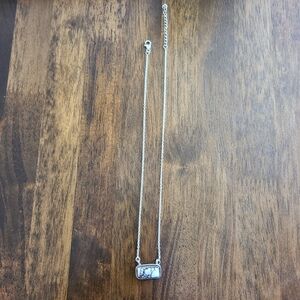 Steerling Silver Necklace with White Buffalo Bar Pendant - Women Jewelry